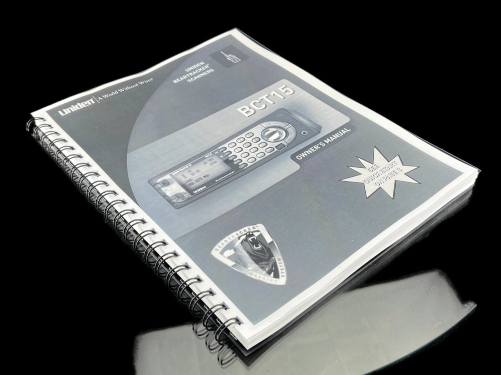 Uniden BCT15 Instructions Operating Manual User Guide Coil Bound
