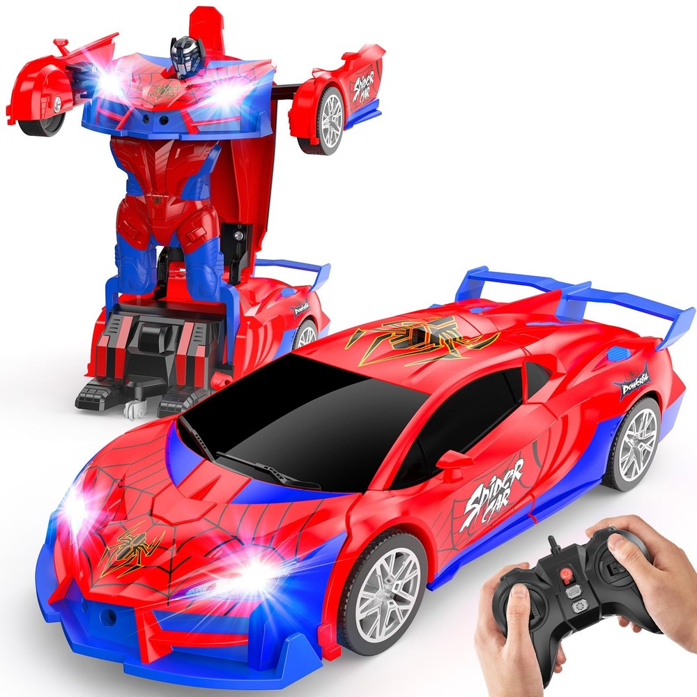 Spider Transform RC Car 360� Stunt Remote Control Toy LED Lights Kids