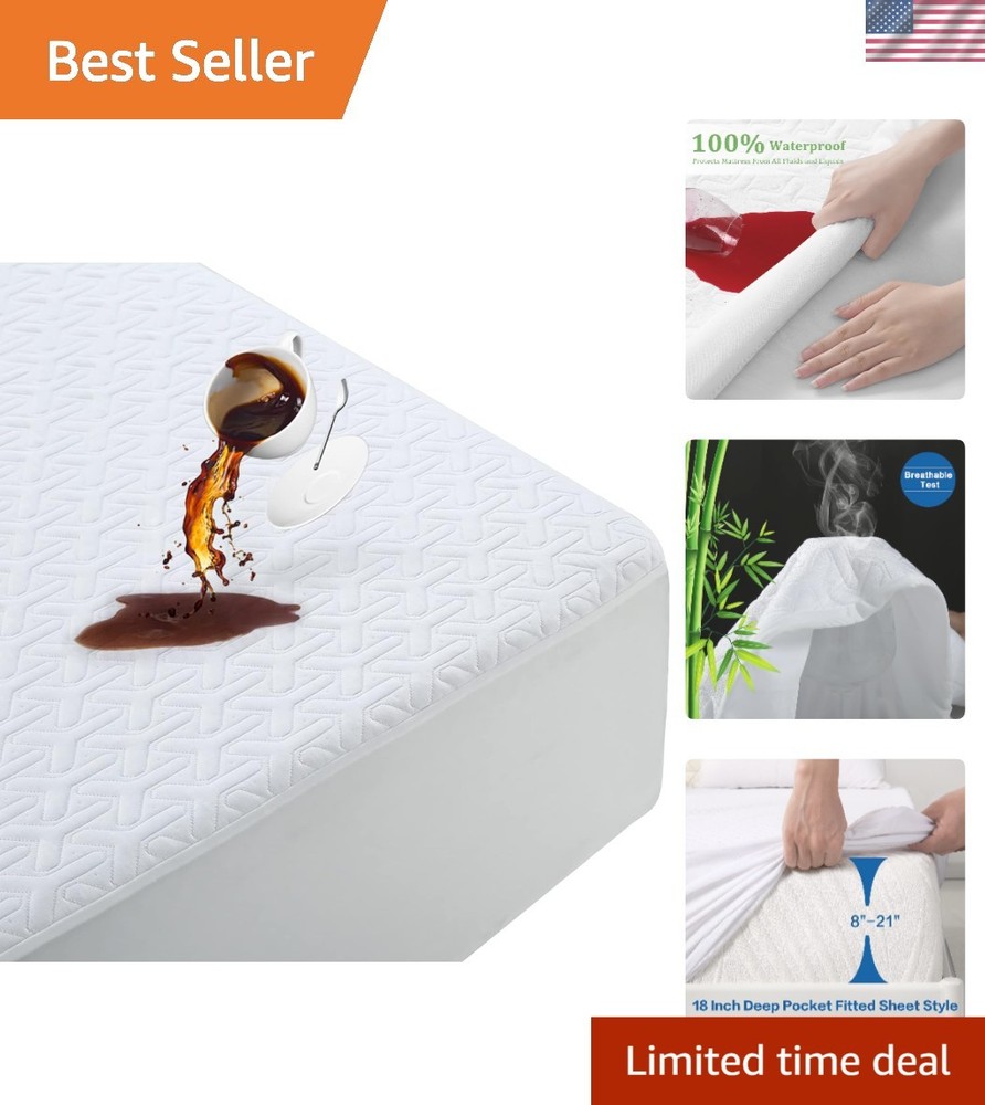 4D Air Cooling & Waterproof Queen Mattress Protector for Silent Sleep Experience