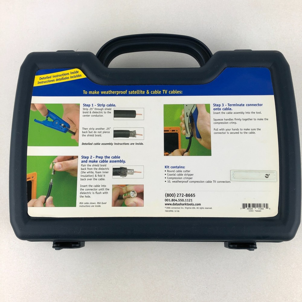 DataShark Satellite & Digital Cable Tool Kit by Paladin Tools Coax RG6 70019PKG
