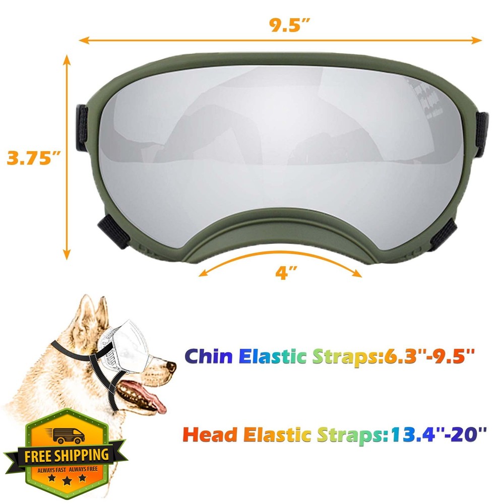 Large Dog Sunglasses UV Protection Goggles Medium Large Adjustable Strap