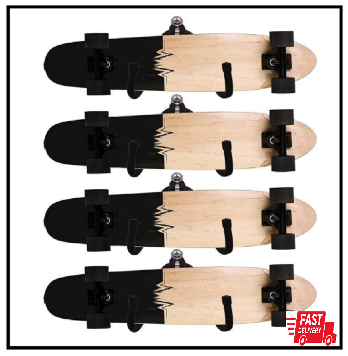 Skateboard Wall Rack Storage, Holds 4 Boards, Longboard Wall Display Tool