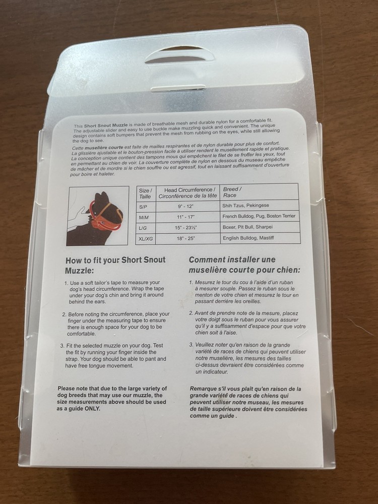 Short snout muzzle small Canine Friendly Soft Mesh