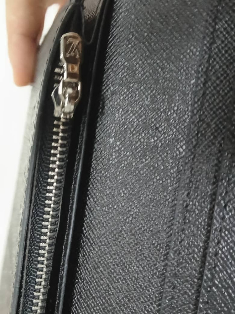 Louis Vuitton Monogram Eclipse Brazza Canvas Long Black Compact Wallet