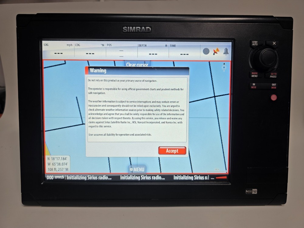 DUAL Simrad NSE 12 GPS Chartplotter Multifunction Display - Tested
