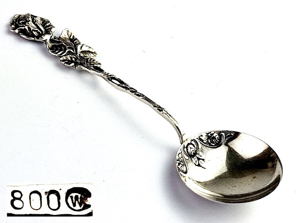 Sauce Spoon Hildesheimer Rose Leaf C. Widmann 800 Silver C17