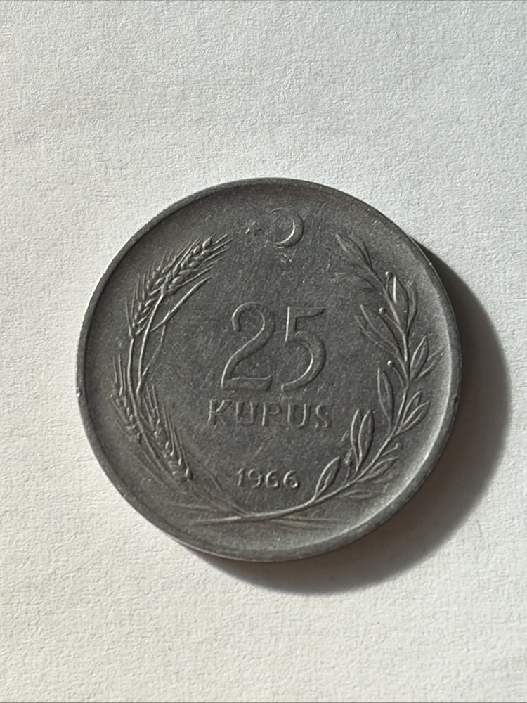 1966 Turkey Coin-25 Kurus-Circulated