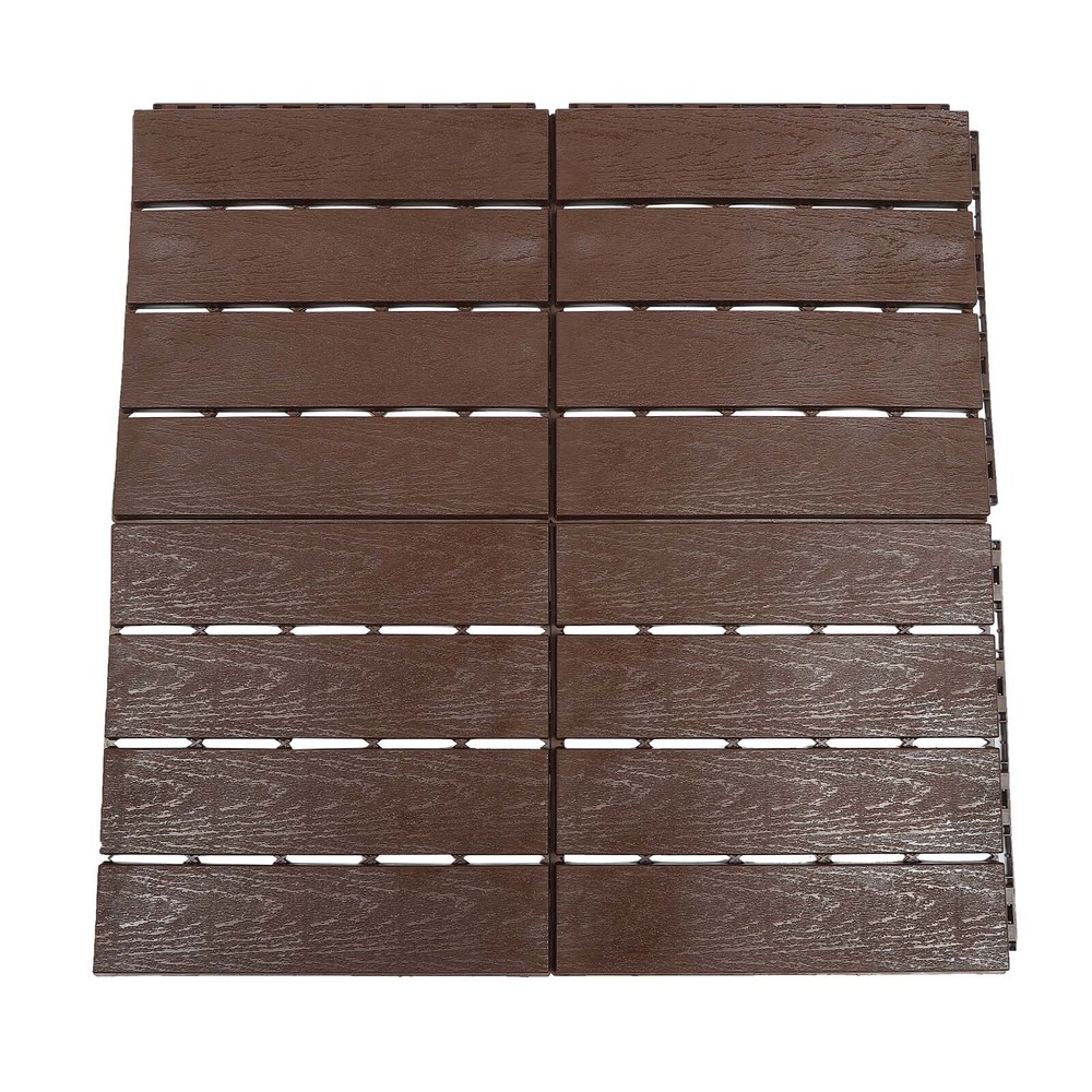 12x12" Plastic Interlocking Composite Decking Floor Deck Tiles Bacony Pavers