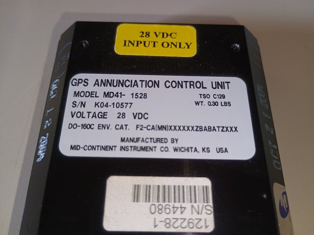 MD41-1528 GPS Annunciation Control Unit (2004) 28 VDC