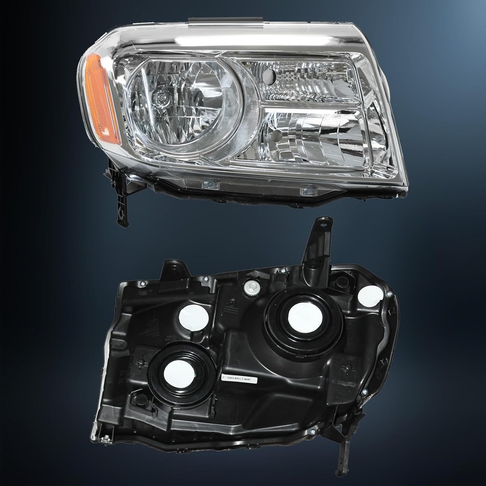 Honda Pilot 2012-15 Headlight Set Halogen Chrome Amber Replacement Kit