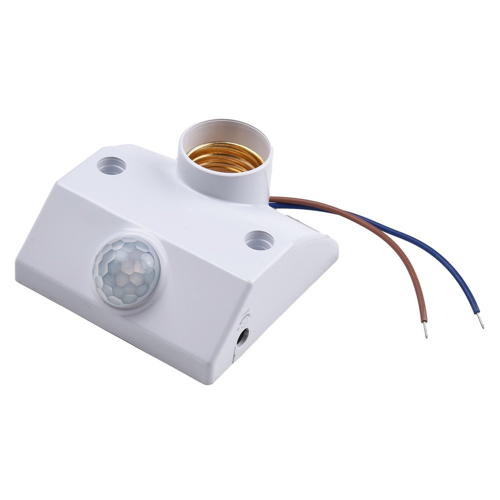 AC110-240V Flame Retardant PC Infrared Sensor Lamp Cap Sensor E27 Screw Socket