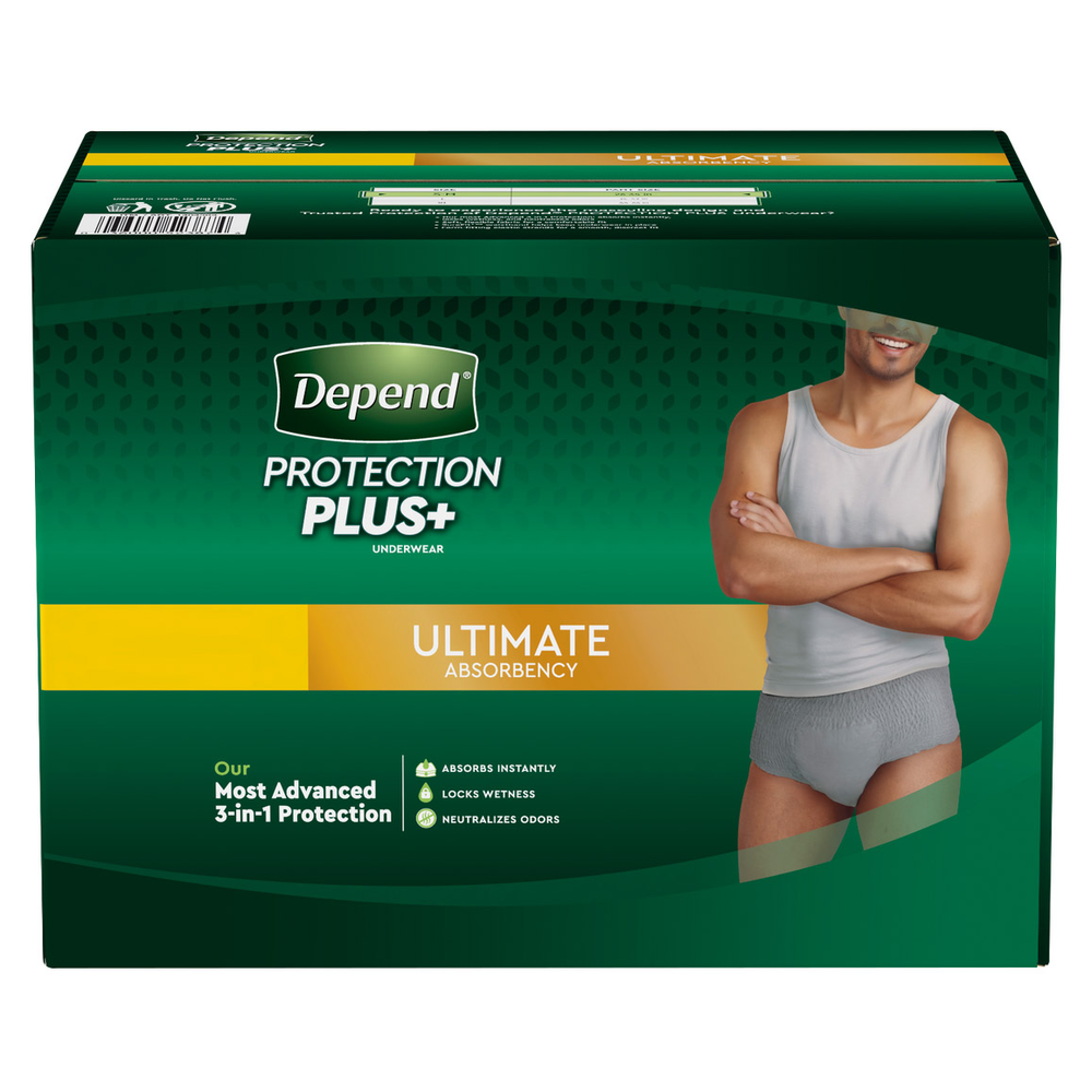Depend Protection Plus Ultimate Underwear for Men XL 80 Count