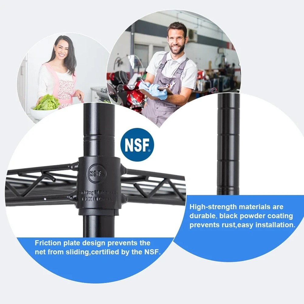 BestOffice 4 Shelf Wire Shelving Unit Garage