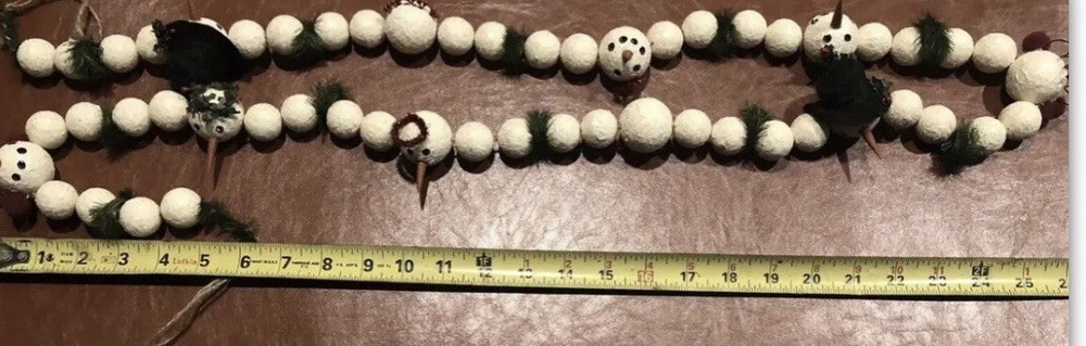 Primitive Snowman Christmas Winter Garland