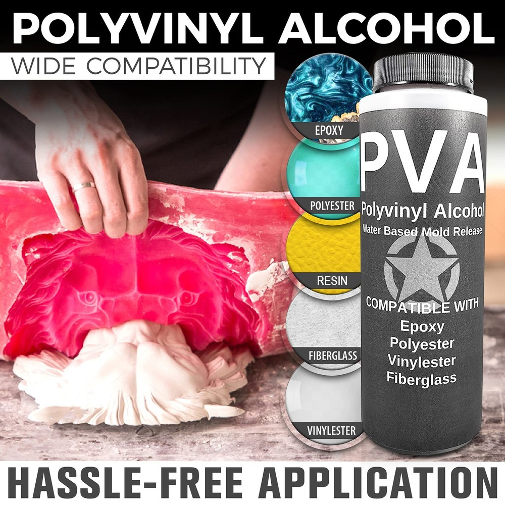 PVA Water Based Mould Release - Polyvinyl Alcohol Agent for Epoxy, Polyester,...