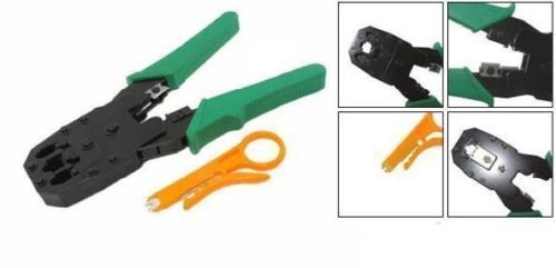 Cable Tester +Crimp Crimper +100 RJ45 CAT5 CAT5e Connector Plug Network Tool Kit