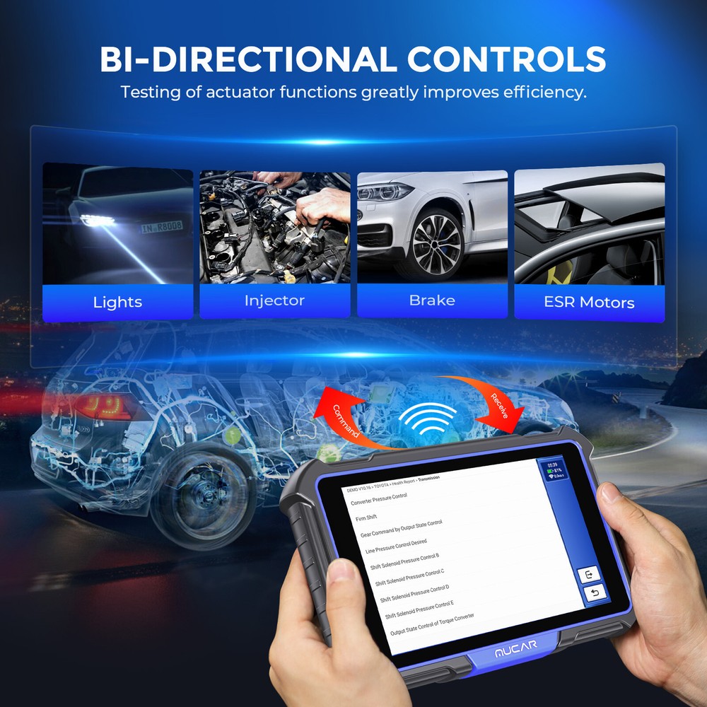 MUCAR VO8 Auto OBD2 Scanner Bi-Directional Key Coding All System Diagnostic Tool