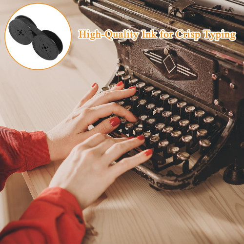 Universal Typewriter Ribbon Twin Spool Replacement Pack - Black Ink (2 Pcs)