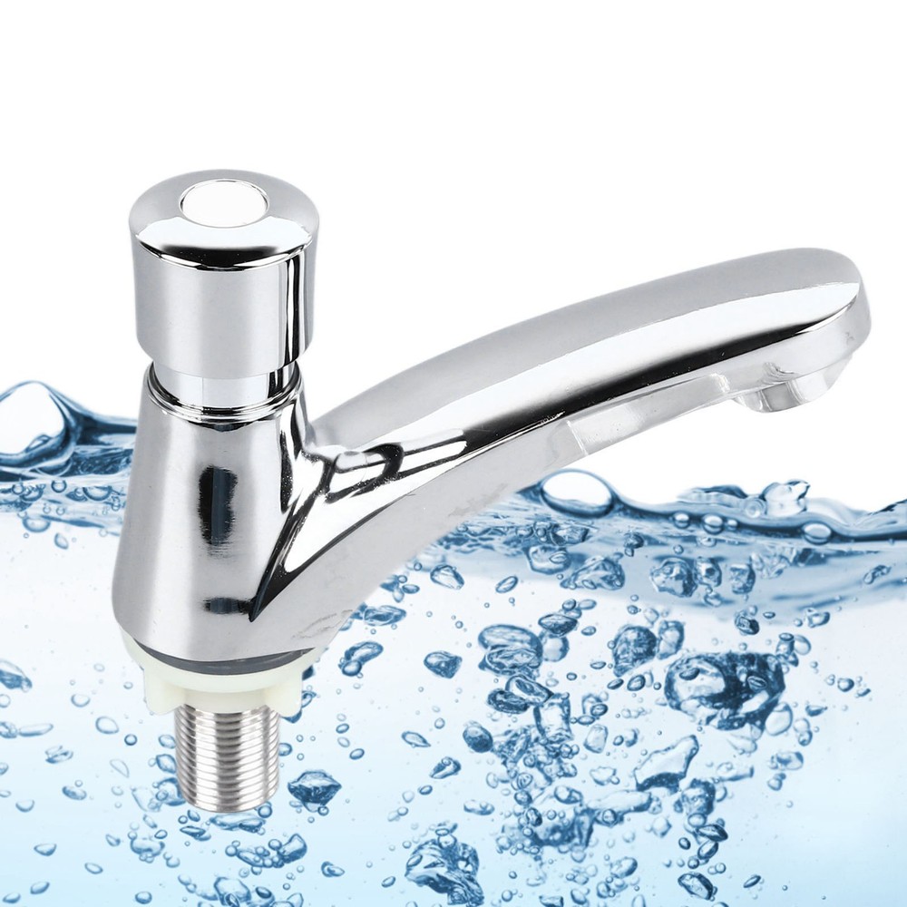 Basin Sink Faucet Push Button Design Water Saving Rugged Time Delay US