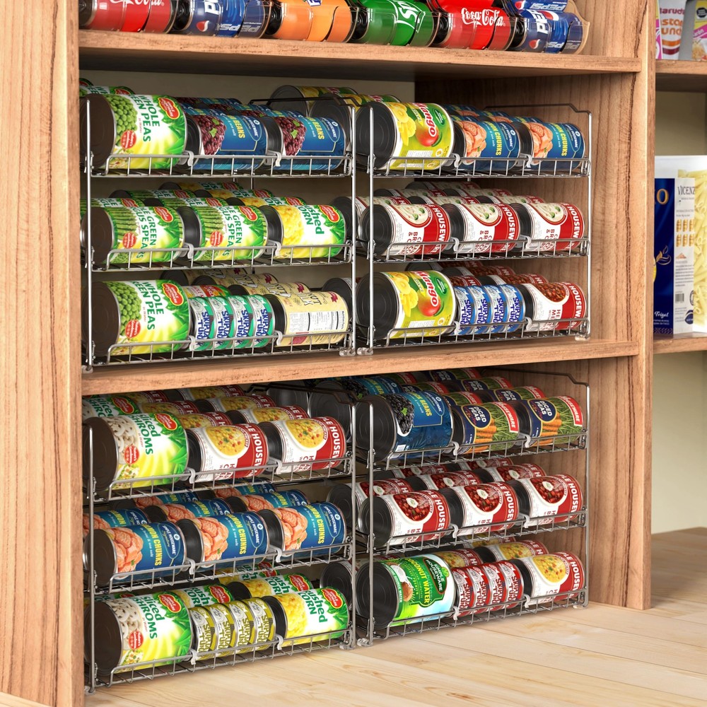 Simple Houseware Stackable Can Organizer Rack for Pantry/Cabinet – 11.5" D x ...