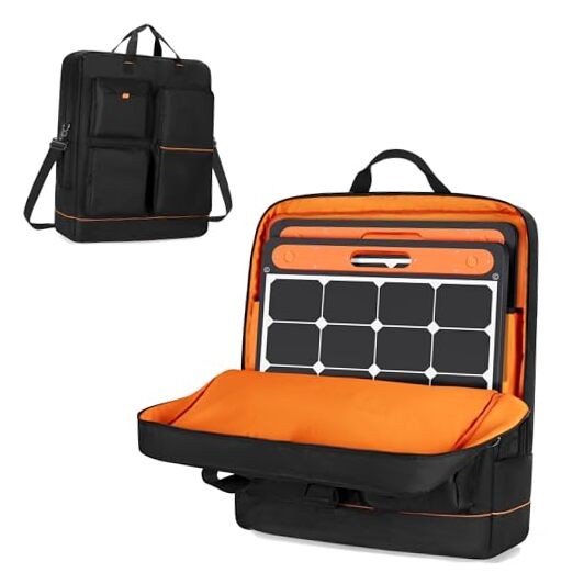 Solar Panel Storage Bag with Bright Lining, Travel Solar Panel Carrying Case