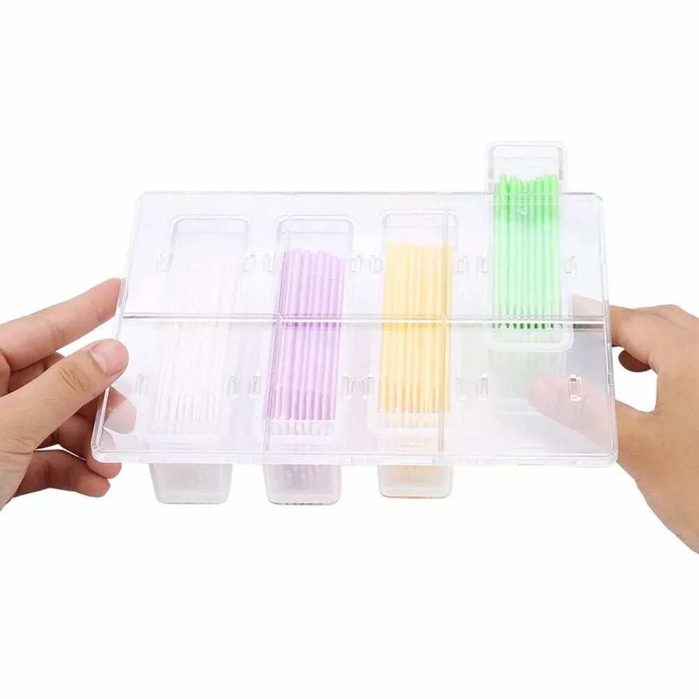 Dental Orthodontic Micro Applicator Sticks Dispenser + 4 Container 400 Pcs Tips