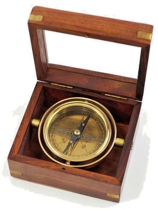 GIMBAL COMPASS BOXED ~ NAUTICAL COMPASS ~ MARITIME ~ PIRATE ~ COMPASS