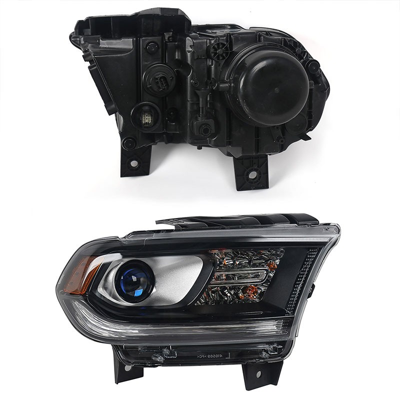For Dodge Durango 2014-2020 Black Halogen Headlight w/o DRL Projector Passenger