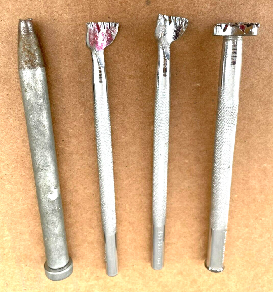Vintage Assorted Crafttool Viner Leather Stamp Hand Tools (Set of 4)