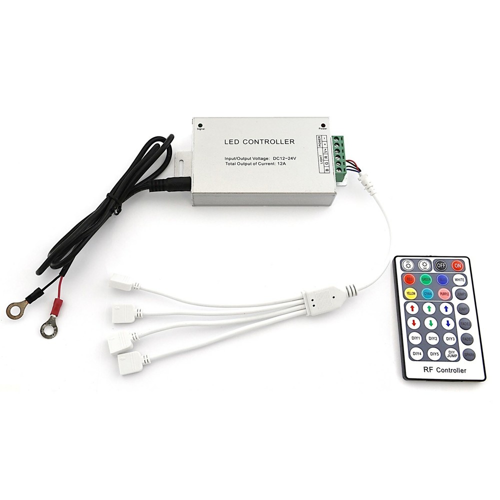 RF Wireless LED Controller RGB Light Halo Headlight Flat 4-Pin Splitter Remote