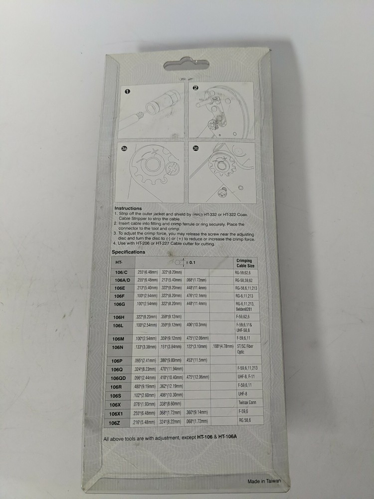 H TOOLS CABLES TOGO 9" HEX SERIES CRIMPING TOOL HT-106C