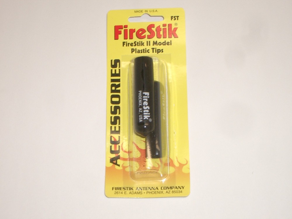 FIRESTIK FST-B BLACK REPLACEMENT PLASTIC TIP CAP FOR FIRESTIK II ANTENNA 2pc Set