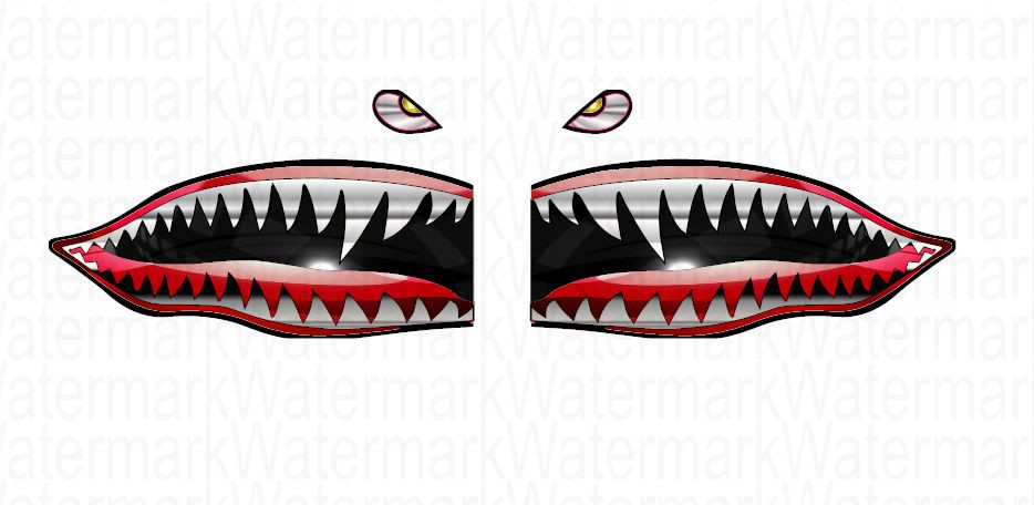 Flying Tiger Teeth Custom Graphics Decals RC Plane Airplane