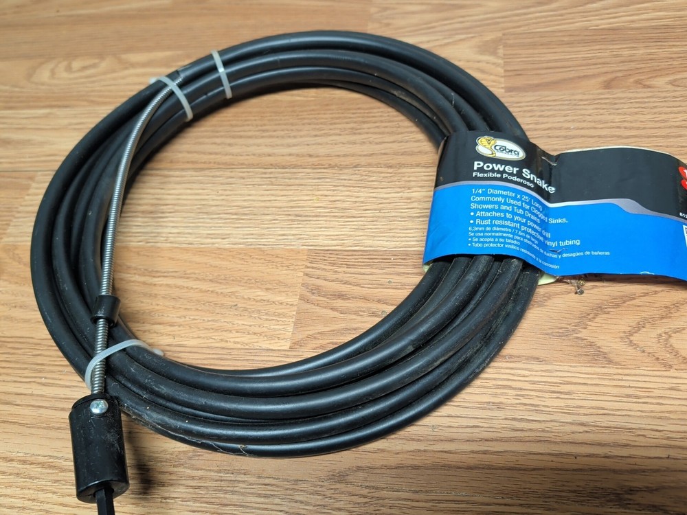 Power Snake Drain Auger 1/4 " X 25 '