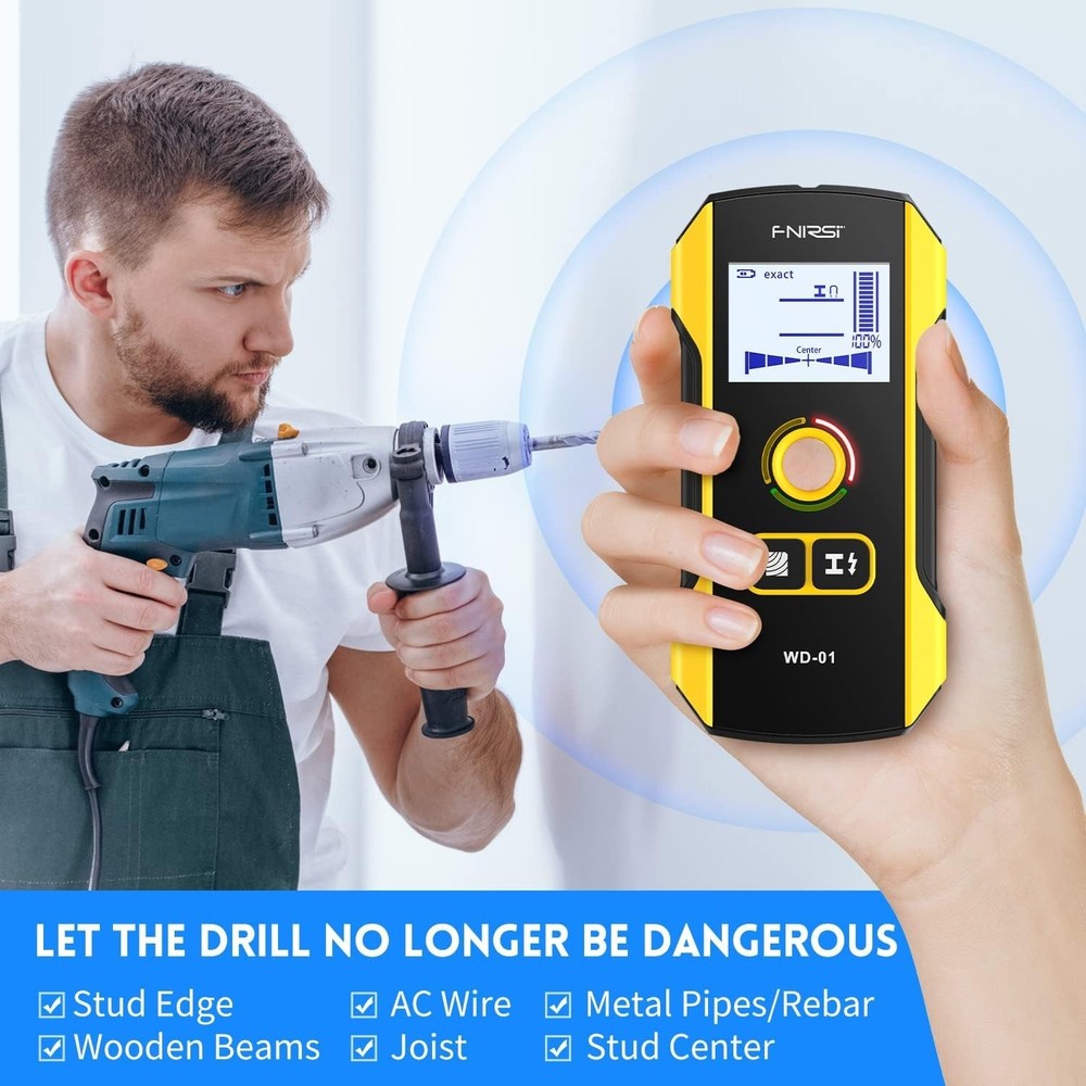 6-in-1 Stud Finder Wall Scanner: Precision Detection with LCD Display & Alarm
