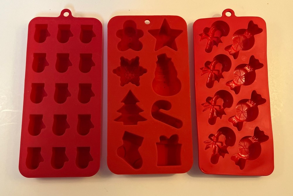 Three Detailed Christmas Silicone Molds