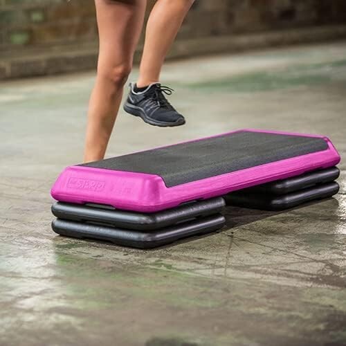 Durable Aerobic Step Platform with 4 Risers - Adjustable Height for Home Workout