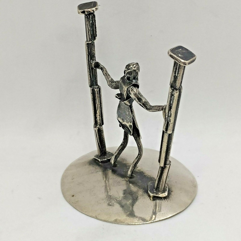 MINIATURE STATUE "SAMSON & PILLARS" HANDMADE SILVER MINIATURE FIGURINE