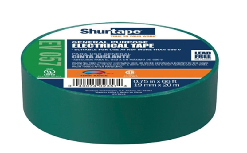 Electrical Tape Green 3/4" x 66'