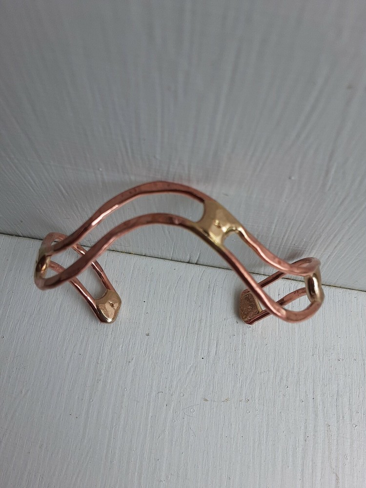 Copper and brass cuff bracelet, handmade