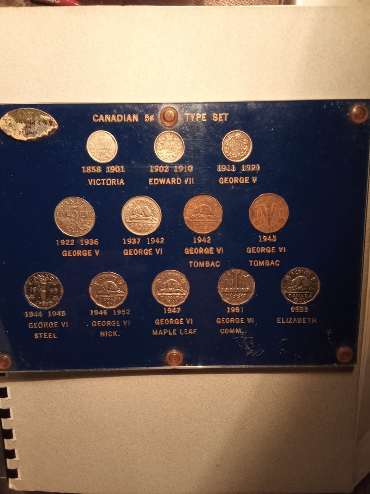 Canadian 5 Cent Type Set