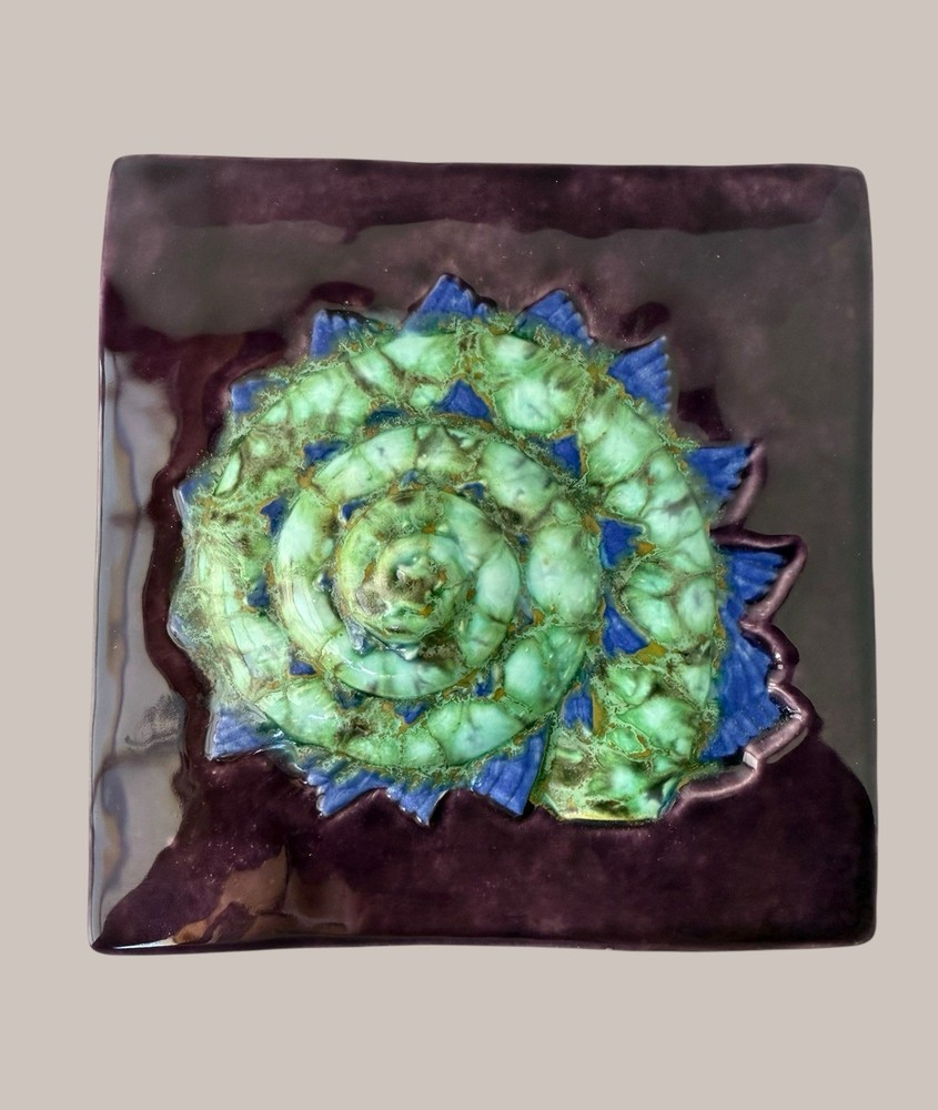 Studio Art Tile Nautical 3D Shell Signed Sian Alexander