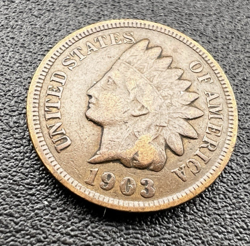 Indian Head One Cent Coin 1903 Fine