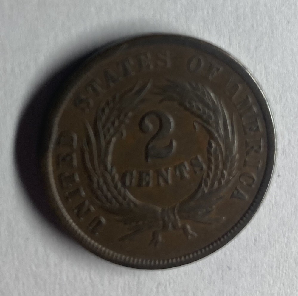 (I) 1864 Large Motto 2C Two Cent Piece