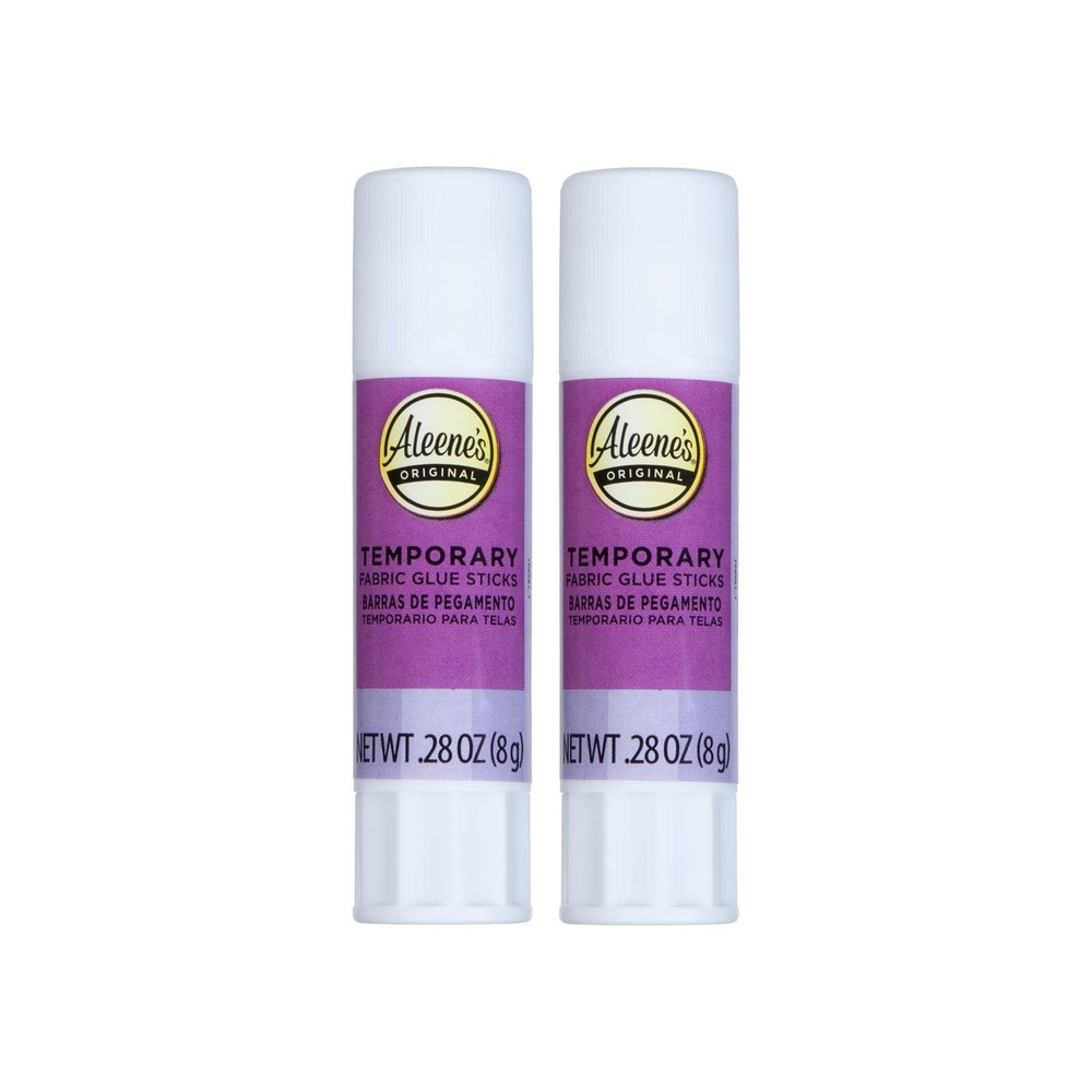 No-Sew Temporary Fabric Glue Sticks, .28oz 2-Pack