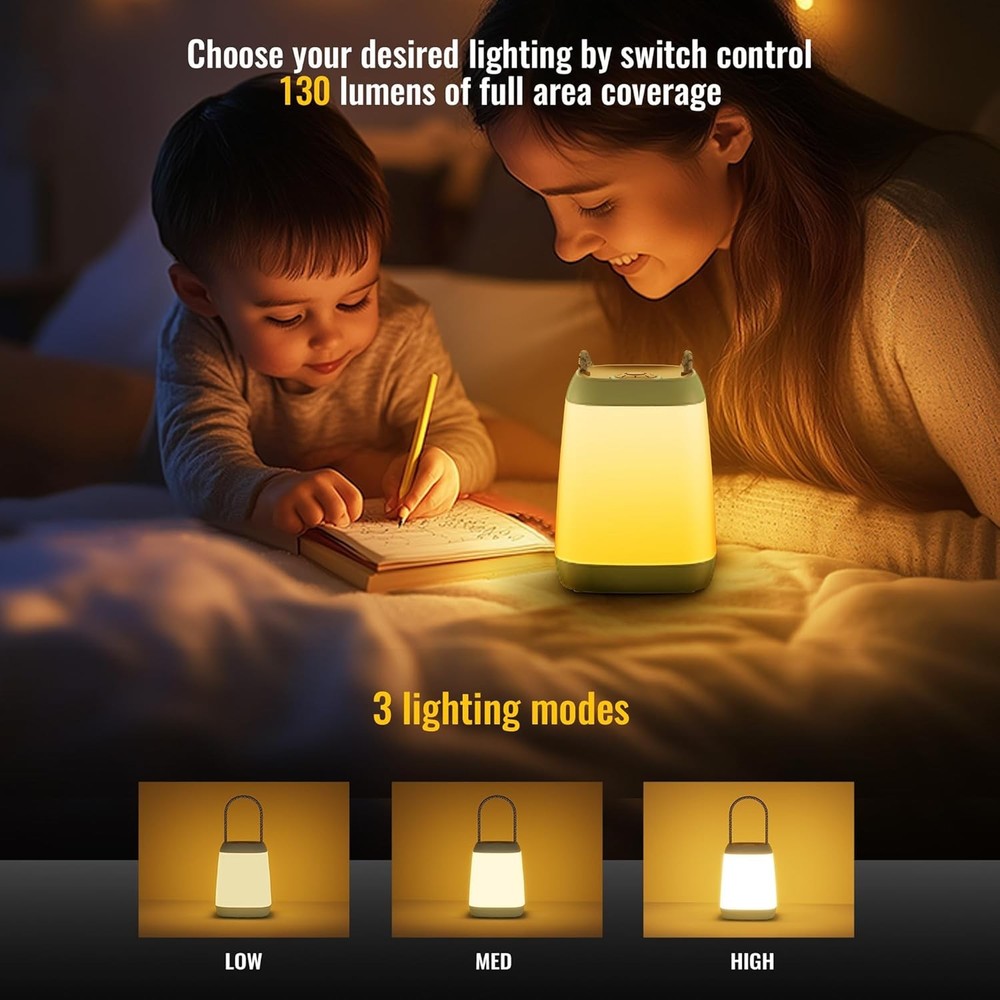 2 Pack LED Camping Light, Battery Powered Tent Lantern with Large, White