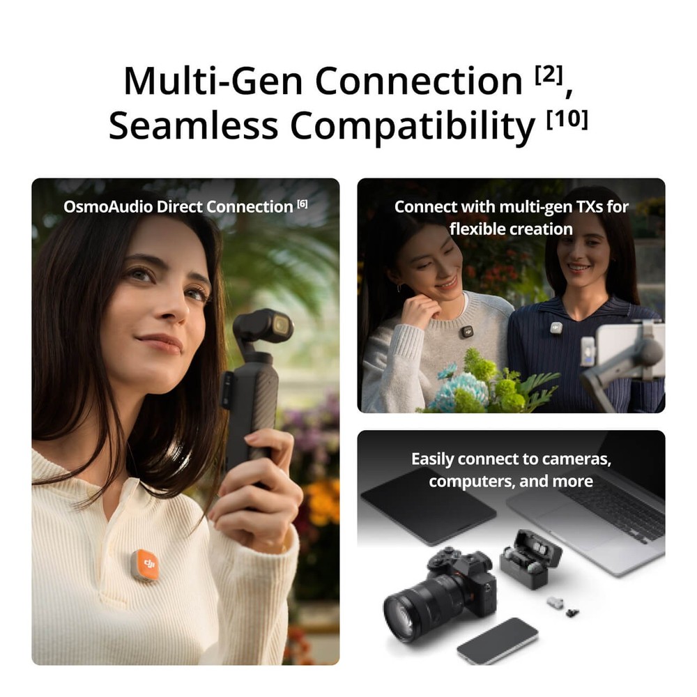 DJI Mic Mini 2 (2 TX+ 1 RX+ Charging Case) Wireless Microphone for iPhone/Camera