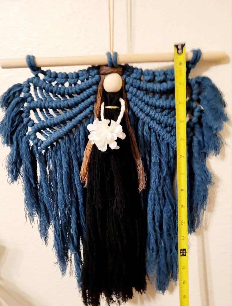 Macrame Handmade Wall Hanging Decor Crocheted Angel Doll Made From Cotton Thread