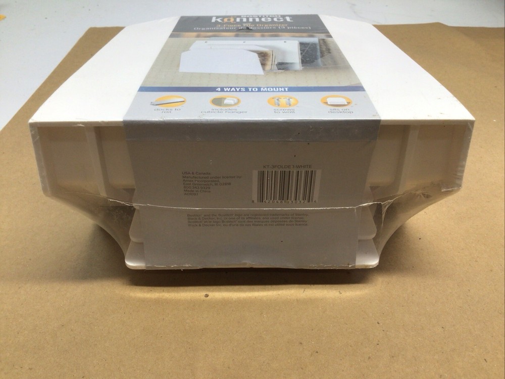 Bostitch Konnect Plastic 3-Piece File Organizer KT-3FOLDER White