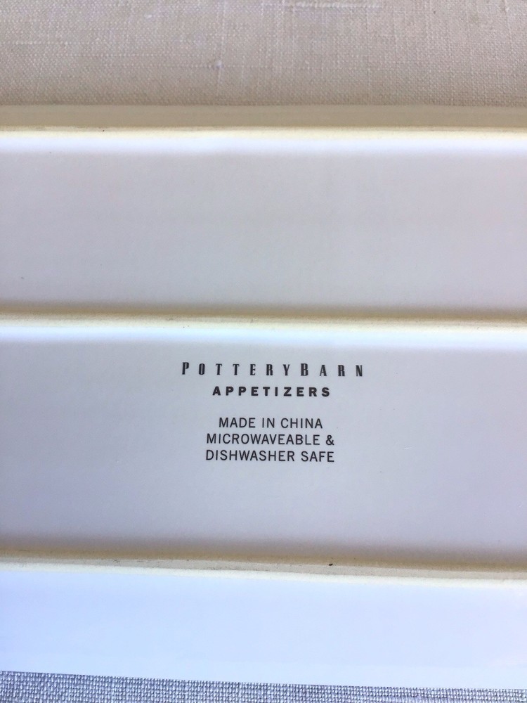 Pottery Barn Appetizers Wording Charcuterie Ceramic Rectangle Servking Platter